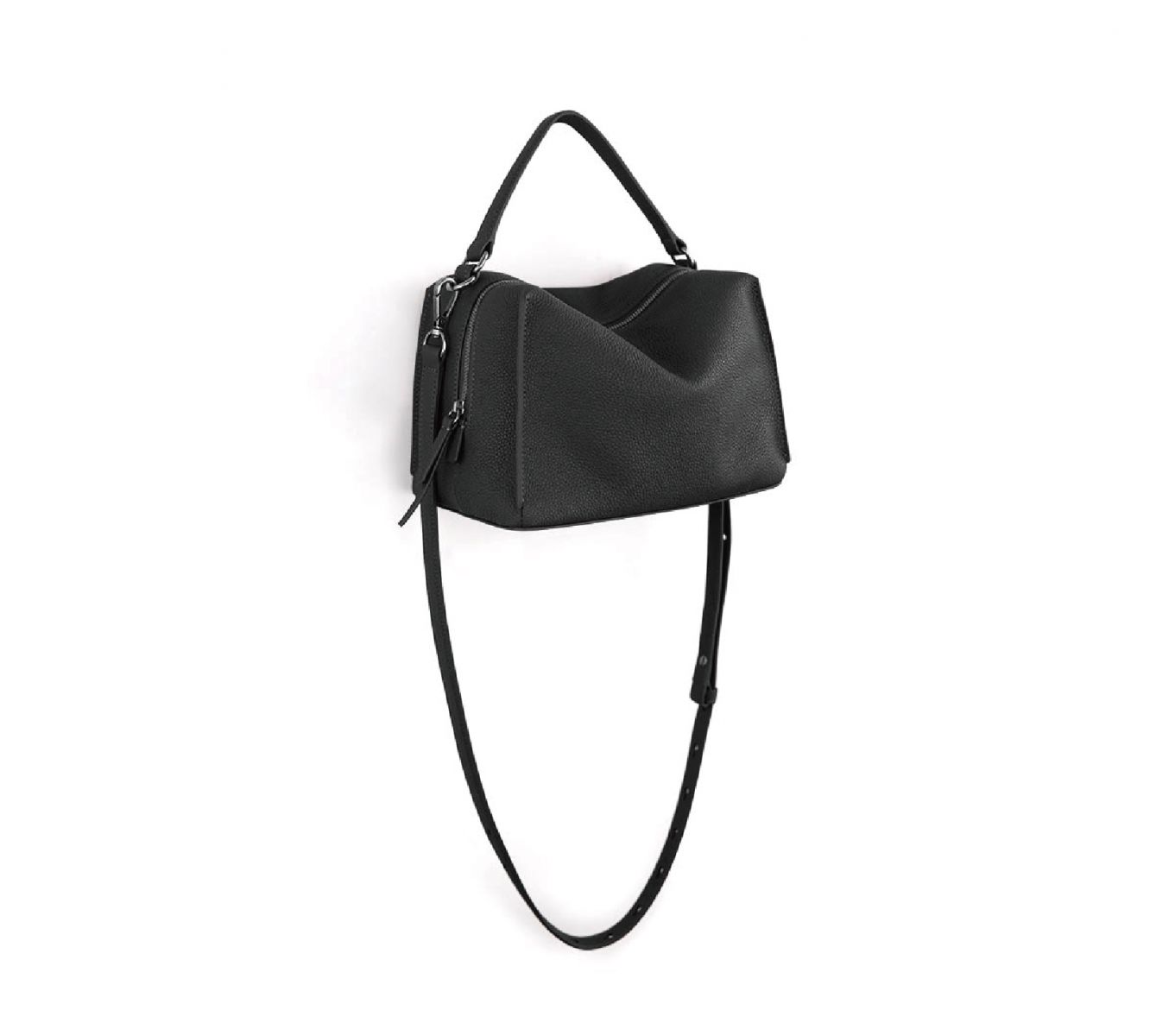 DTB_Mini Valley Cube Shoulder Bag迷你方型軟包_黑色/荔枝紋
