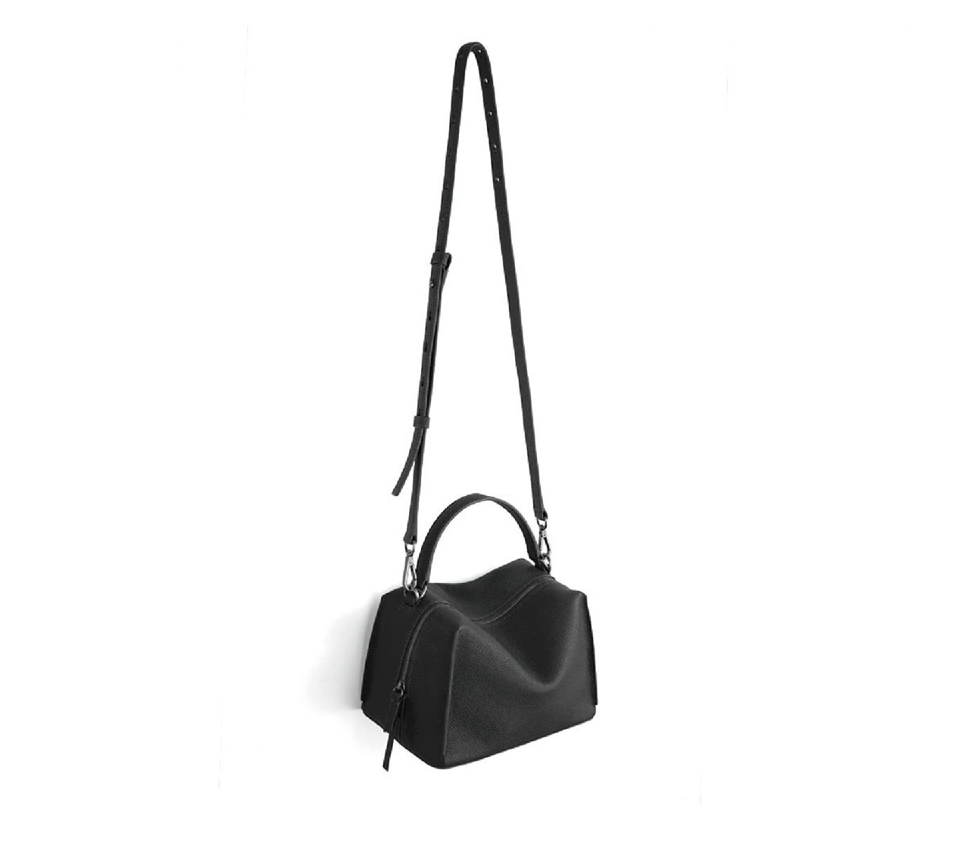 DTB_Mini Valley Cube Shoulder Bag迷你方型軟包_黑色/荔枝紋