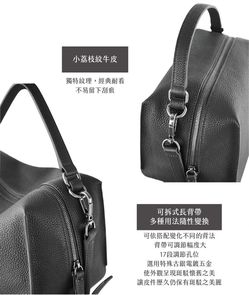 DTB_Mini Valley Cube Shoulder Bag迷你方型軟包_黑色/荔枝紋