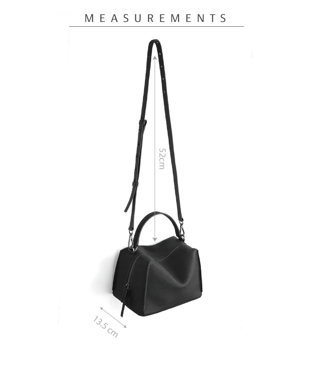DTB_Mini Valley Cube Shoulder Bag迷你方型軟包_黑色/荔枝紋