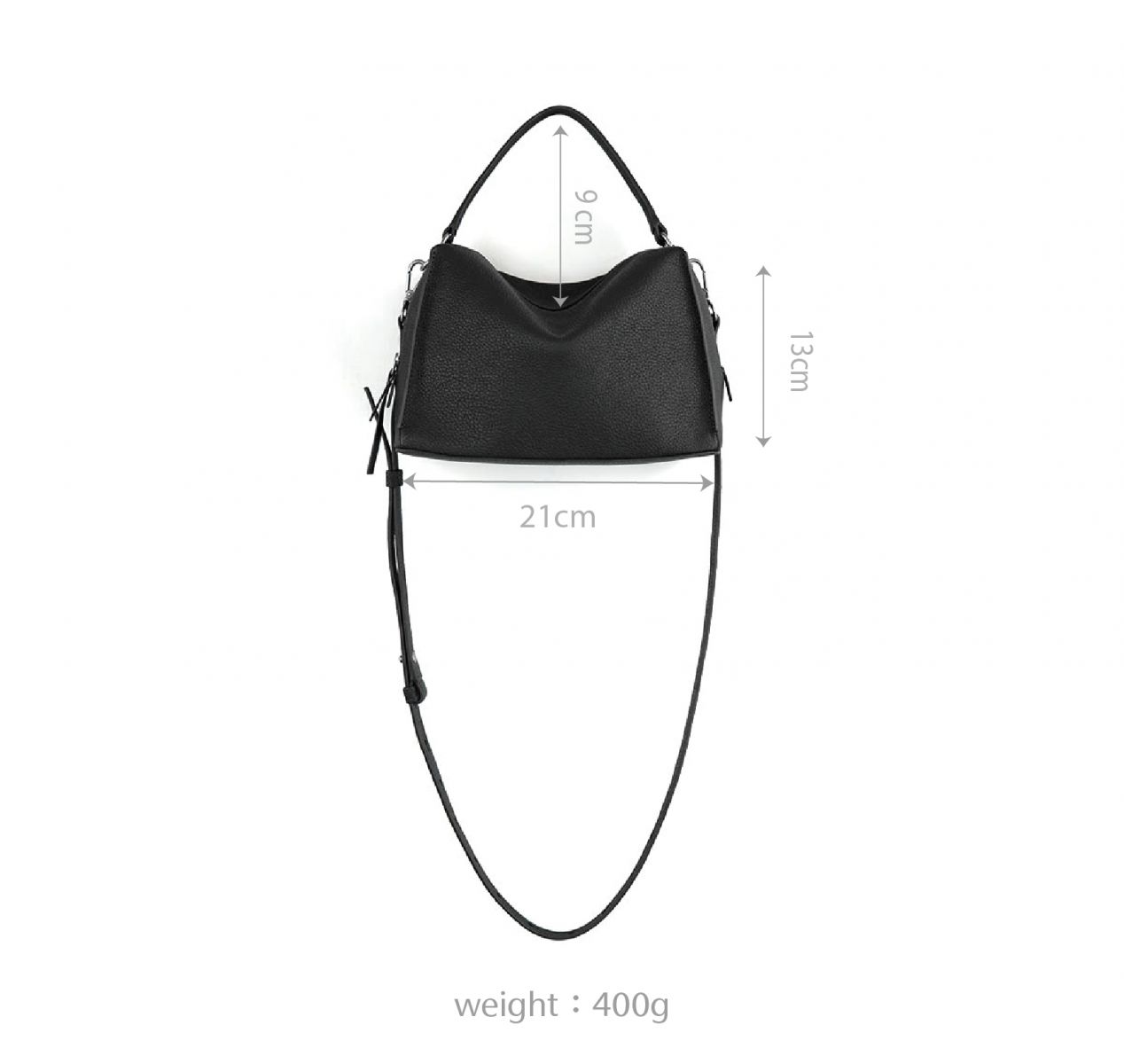 DTB_Mini Valley Cube Shoulder Bag迷你方型軟包_黑色/荔枝紋