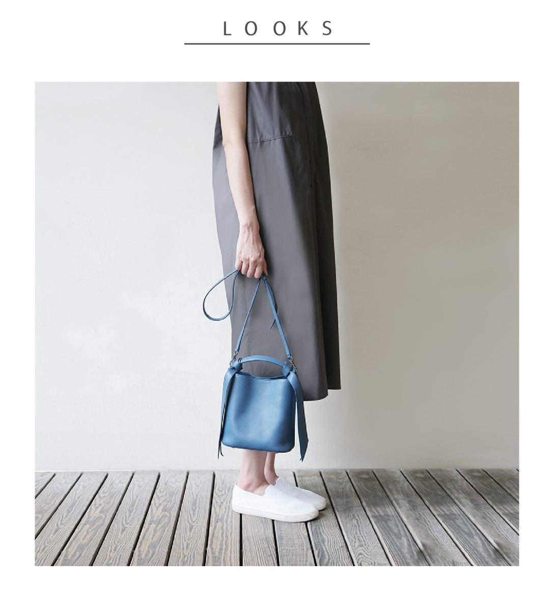 Knot Bucket Shoulder Bag 扭結側背包 - Star Sapphire 青玉藍