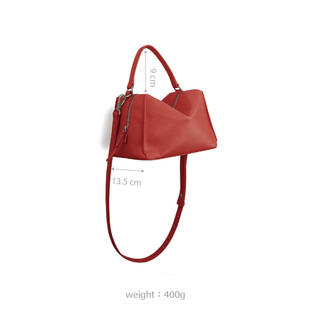 DTB_Mini Vally Cube Shoulder Bag 迷你方型軟包_Sunset Peel 暮柚紅