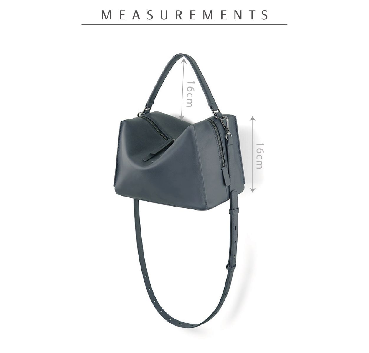DTB_Valley Cube M Shoulder Bag_中型方型軟包_Blue Mirage 霧灰藍