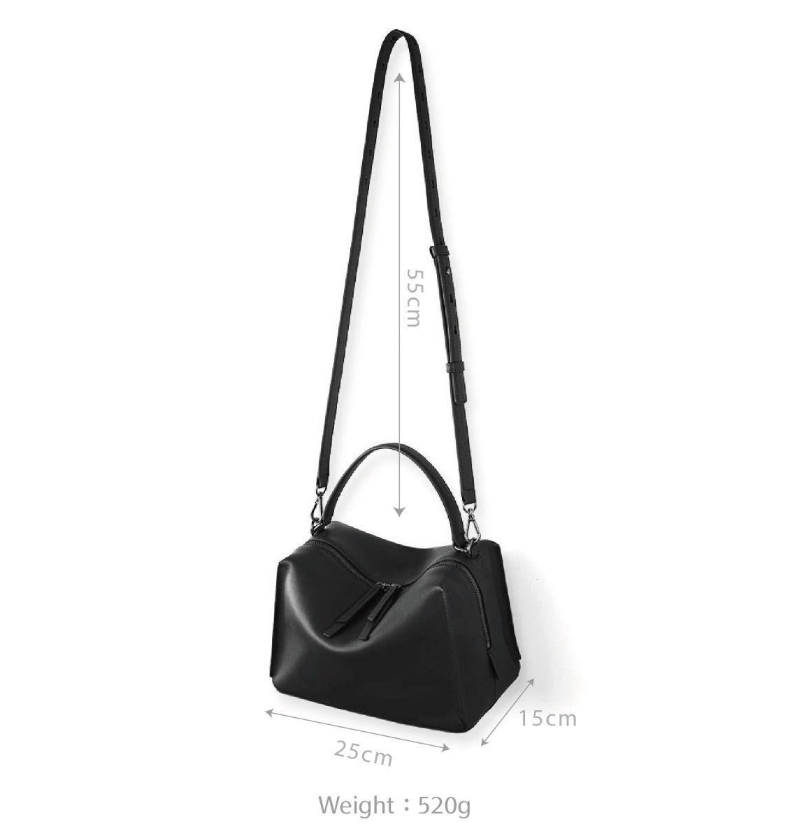DTB_Valley Cube M Shoulder Bag 中型方型軟包_Black 黑色