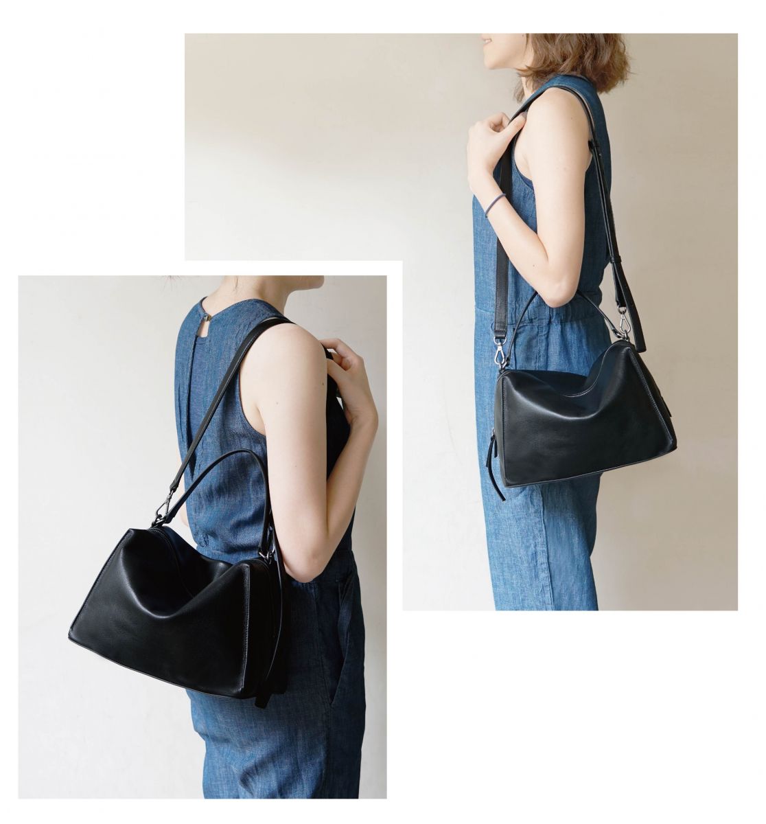 Valley Cube Shoulder Bag 方型軟包(義大利納帕牛皮) - Black黑色